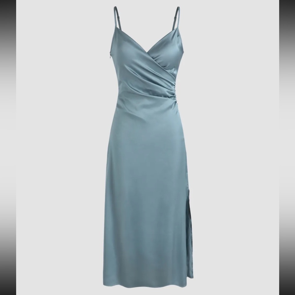 NWOT Satin Midi Dress w/ Slit